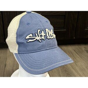 Salt Life Hat Cap Snap Back Youth Blue White Mesh Fishing Outdoor Adjustable